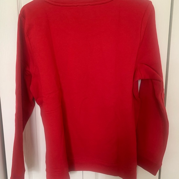 Talbots Christmas Sequined “Joyful” Red Sweatshirt in Petite Large. - Picture 2 of 7